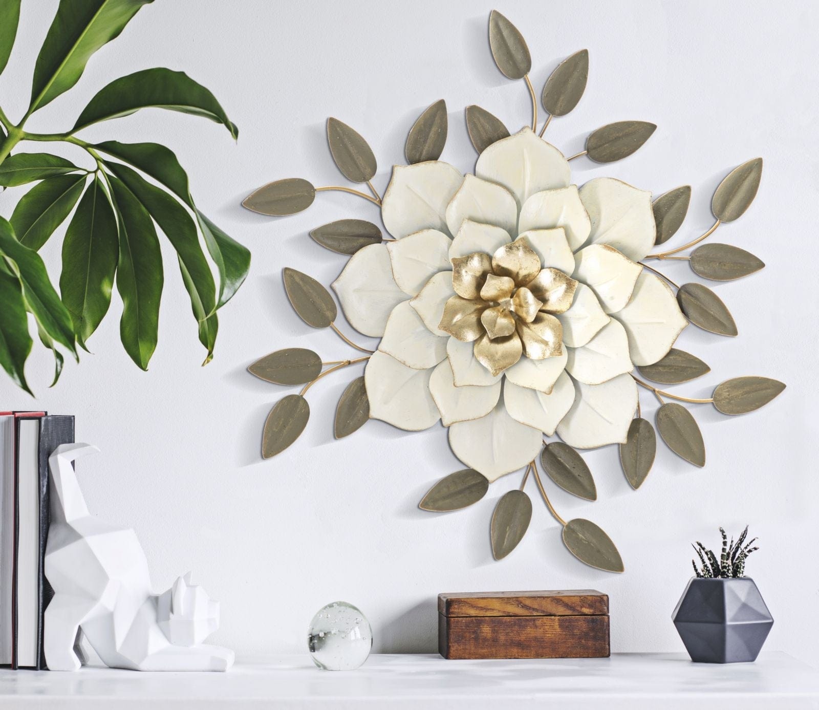 Mauro Ferretti Decoratiune metalica de perete, Petal Multicolor, l61xA5xH62 cm