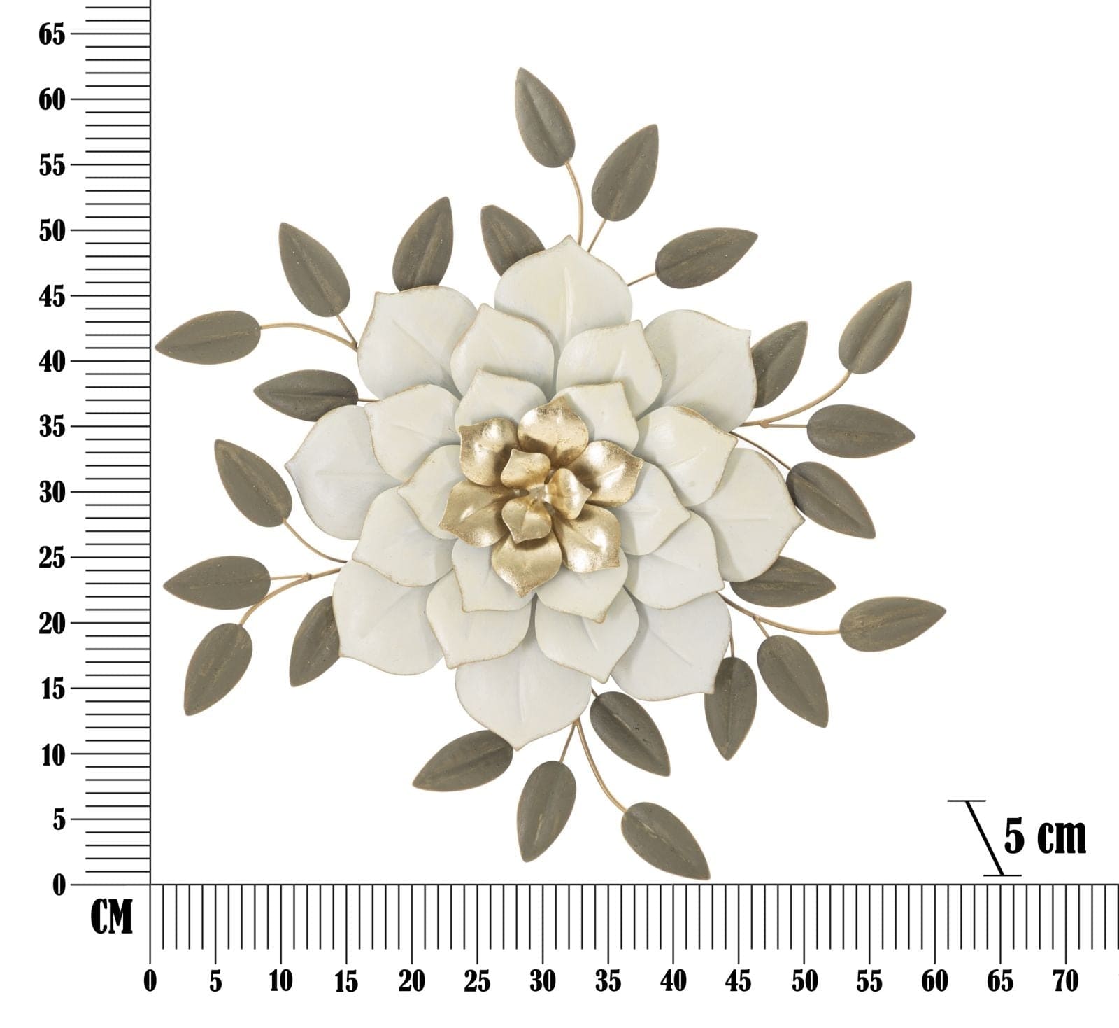 Mauro Ferretti Decoratiune metalica de perete, Petal Multicolor, l61xA5xH62 cm