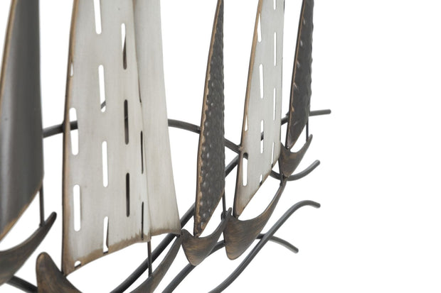 Mauro Ferretti Decoratiune metalica de perete, Regata New Multicolor, l100xA3xH44 cm