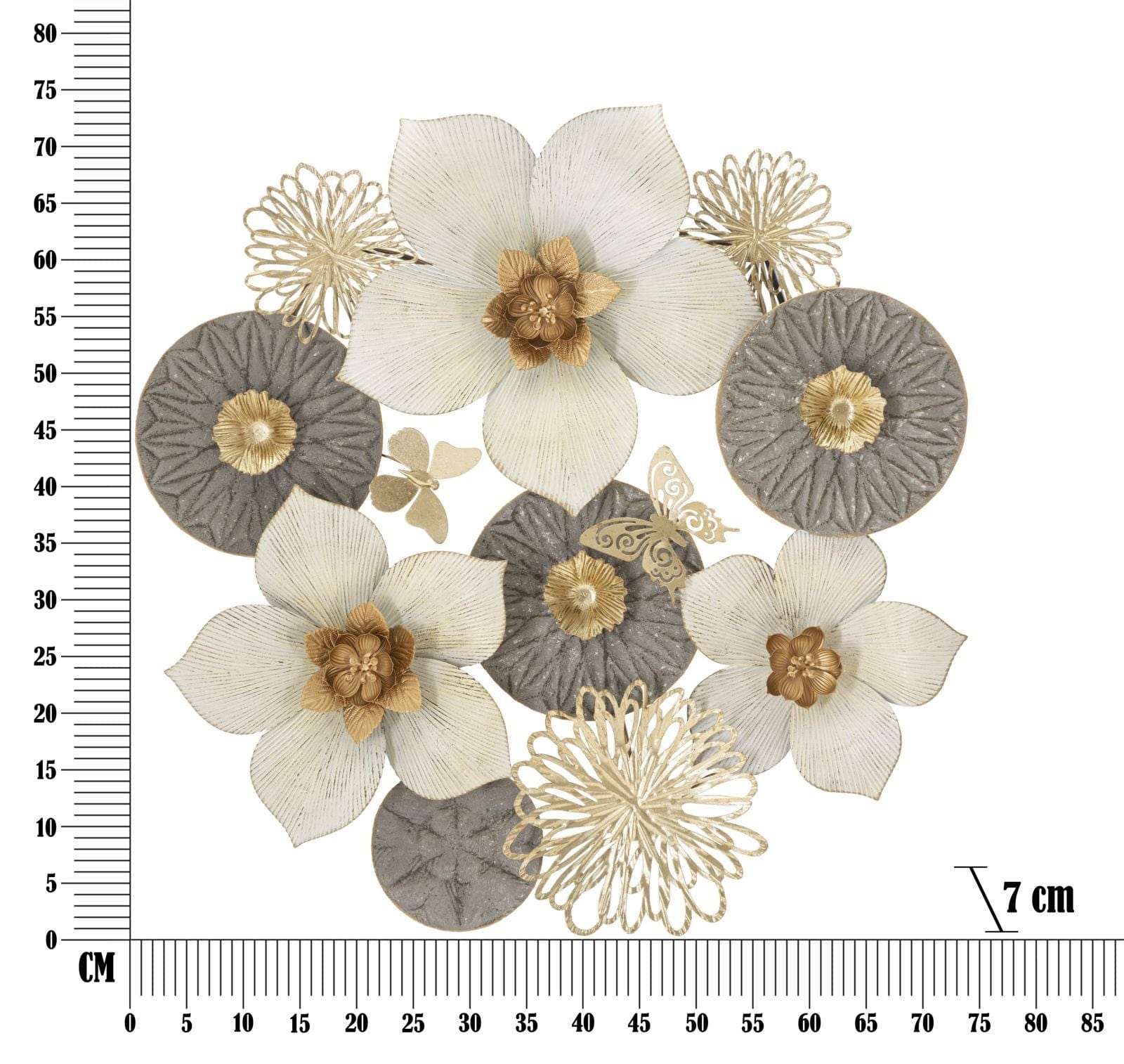 Mauro Ferretti Decoratiune metalica de perete, Ridy Multicolor, l72,4xA7xH74 cm