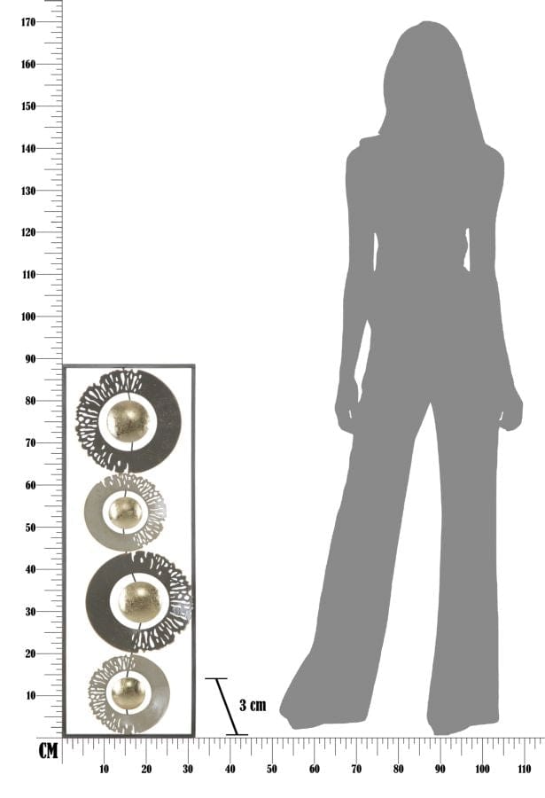 Decoratiune metalica de perete Ring Multicolor, l31xA3xH89,5 cm (8)