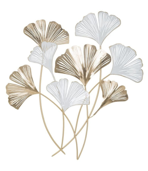 Mauro Ferretti Decoratiune metalica de perete, Rixy B Small Alb / Auriu, l74xA5,7xH80,6 cm