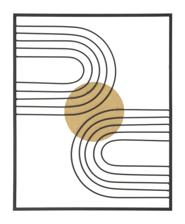 Mauro Ferretti Decoratiune metalica de perete, Sunshine -A- Negru / Auriu, l40,5xA1,5xH50,5 cm