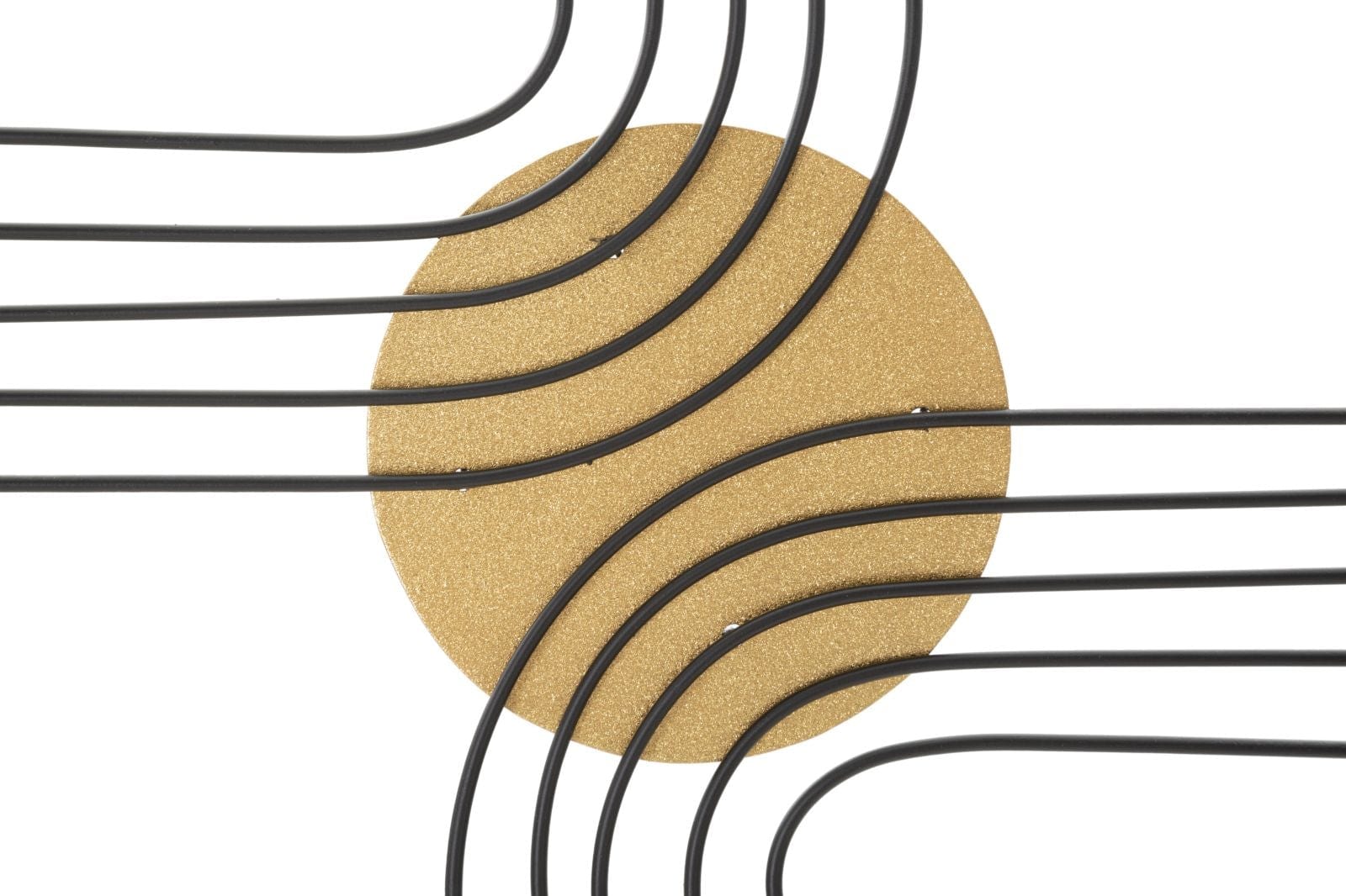 Mauro Ferretti Decoratiune metalica de perete, Sunshine -A- Negru / Auriu, l40,5xA1,5xH50,5 cm