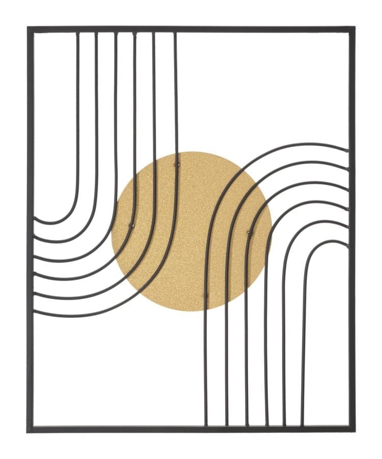 Mauro Ferretti Decoratiune metalica de perete, Sunshine -B- Negru / Auriu, l40,5xA1,5xH50,5 cm