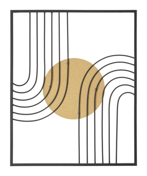 Mauro Ferretti Decoratiune metalica de perete, Sunshine -B- Negru / Auriu, l40,5xA1,5xH50,5 cm