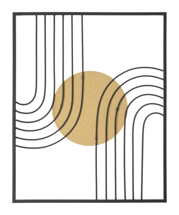 Mauro Ferretti Decoratiune metalica de perete, Sunshine -B- Negru / Auriu, l40,5xA1,5xH50,5 cm
