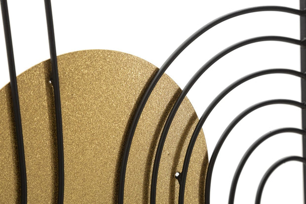 Mauro Ferretti Decoratiune metalica de perete, Sunshine -B- Negru / Auriu, l40,5xA1,5xH50,5 cm