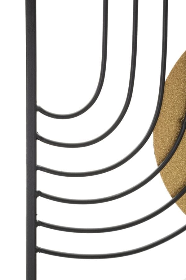 Mauro Ferretti Decoratiune metalica de perete, Sunshine -B- Negru / Auriu, l40,5xA1,5xH50,5 cm
