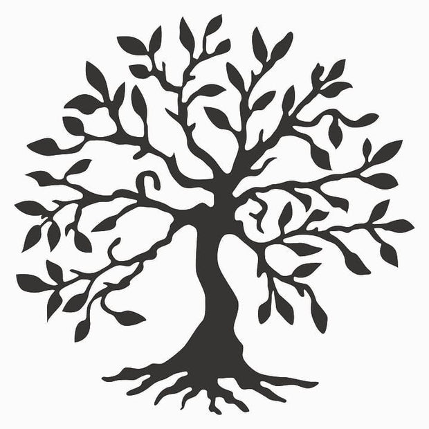 Asir Decoratiune metalica de perete, Tree 3 Negru, l60xA1,5xH60 cm