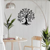 Asir Decoratiune metalica de perete, Tree 3 Negru, l60xA1,5xH60 cm