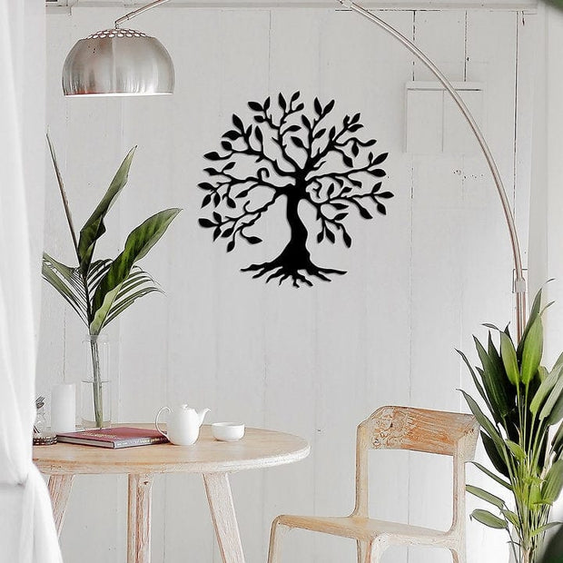 Asir Decoratiune metalica de perete, Tree 3 Negru, l60xA1,5xH60 cm