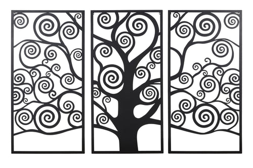 Mauro Ferretti Decoratiune metalica de perete, Tree of Life Negru, l165xA2xH110 cm