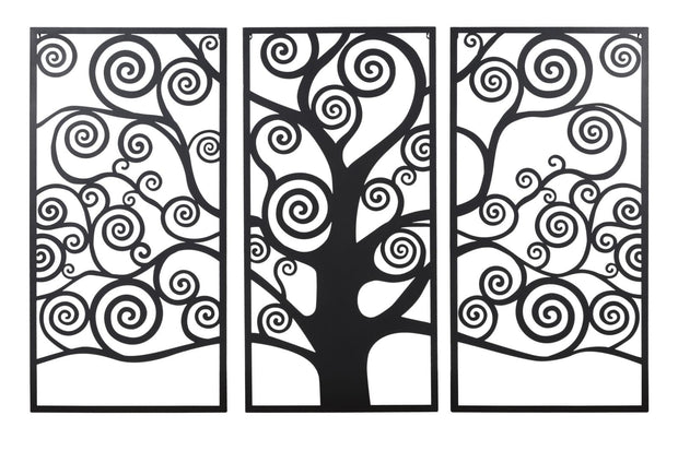 Mauro Ferretti Decoratiune metalica de perete, Tree of Life Negru, l165xA2xH110 cm