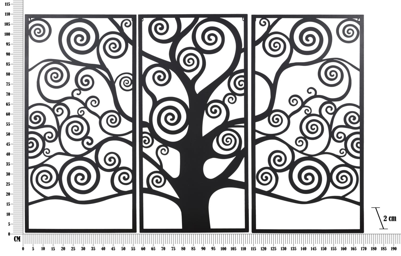 Mauro Ferretti Decoratiune metalica de perete, Tree of Life Negru, l165xA2xH110 cm
