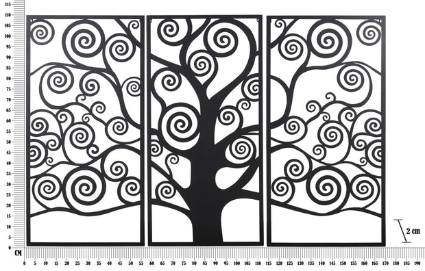 Mauro Ferretti Decoratiune metalica de perete, Tree of Life Negru, l165xA2xH110 cm