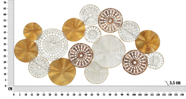 Mauro Ferretti Decoratiune metalica de perete, Triby Multicolor, l125xA5,5xH68,5 cm