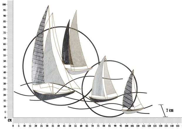 Mauro Ferretti Decoratiune metalica de perete, Vela Multicolor, l123xA7xH100 cm