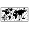 Asir Decoratiune metalica de perete, World Map Large 2 Negru, l120xA1,5xH60 cm