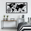 Asir Decoratiune metalica de perete, World Map Large 2 Negru, l120xA1,5xH60 cm