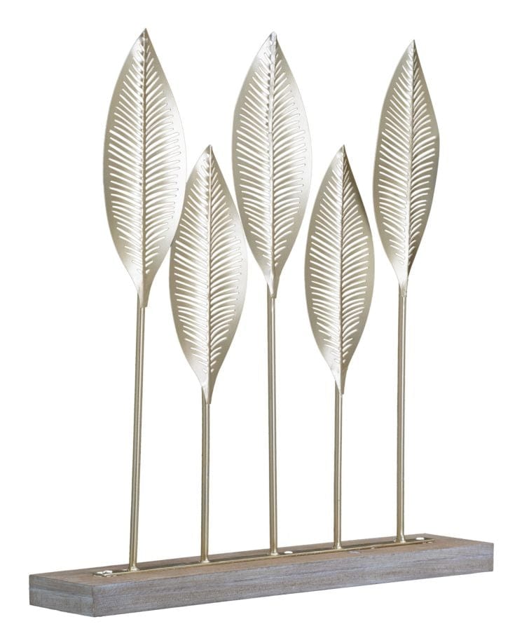 Mauro Ferretti Decoratiune metalica, Lovely Leaf Auriu, l47xA10xH52,5 cm