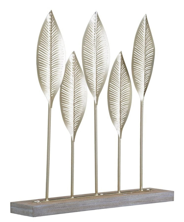 Mauro Ferretti Decoratiune metalica, Lovely Leaf Auriu, l47xA10xH52,5 cm