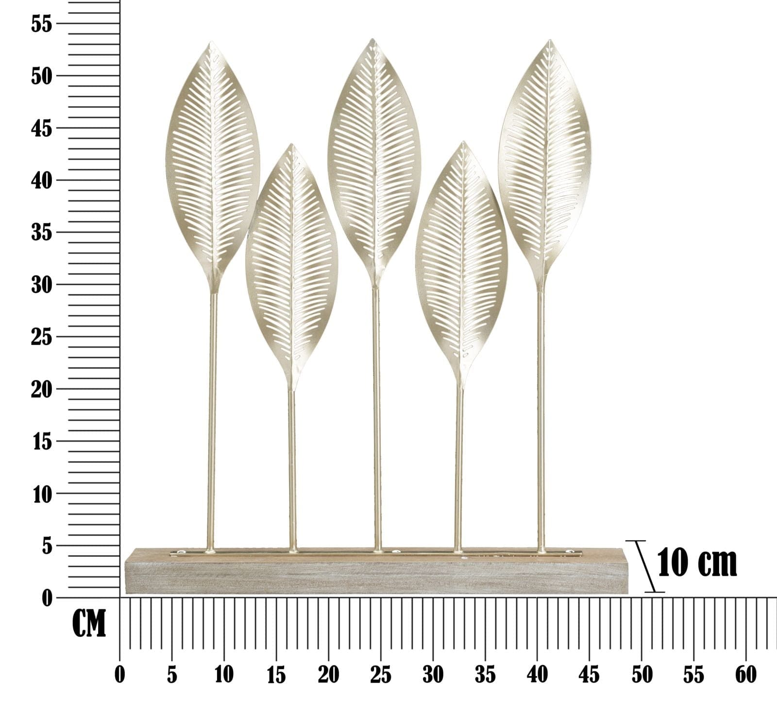Mauro Ferretti Decoratiune metalica, Lovely Leaf Auriu, l47xA10xH52,5 cm