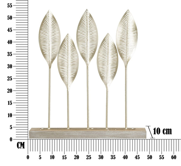 Mauro Ferretti Decoratiune metalica, Lovely Leaf Auriu, l47xA10xH52,5 cm
