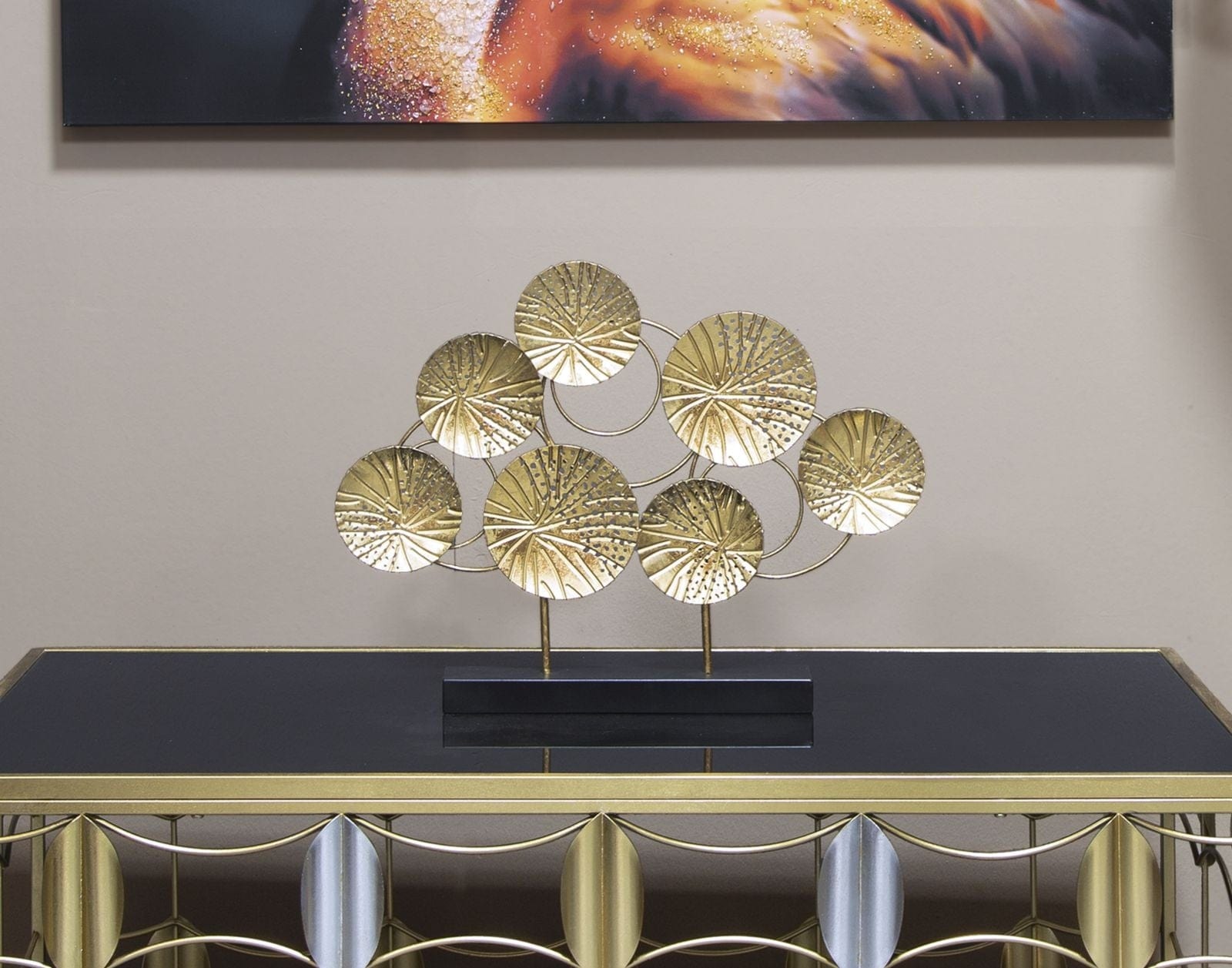 Mauro Ferretti Decoratiune metalica Sculptura C Auriu / Negru, l56xA7xH43 cm