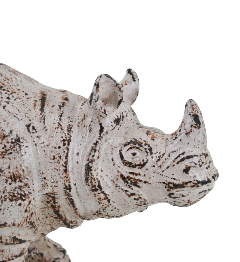 Decoratiune din ceramica, Ocher Rhinoceros Ivoir, L45xl25xH20 cm (2)
