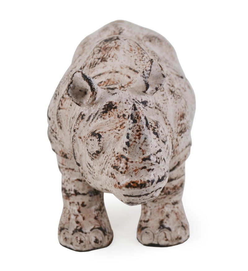 Decoratiune din ceramica, Ocher Rhinoceros Ivoir, L45xl25xH20 cm (1)
