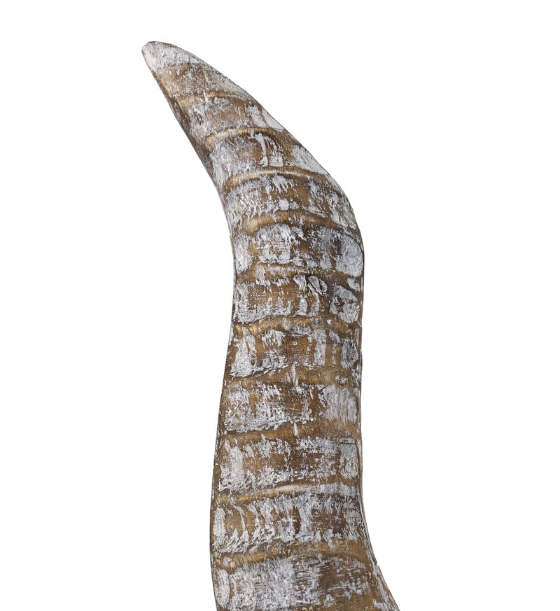 Decoratiune din lemn de albasia, Ethnic Antelope Natural, L33xl15xH65 cm (5)