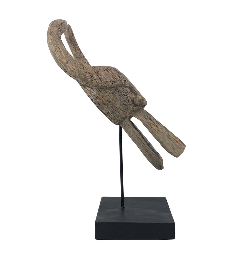 Decoratiune din lemn de albasia, Ethnic Viking Natural, L28xl35xH60 cm (1)