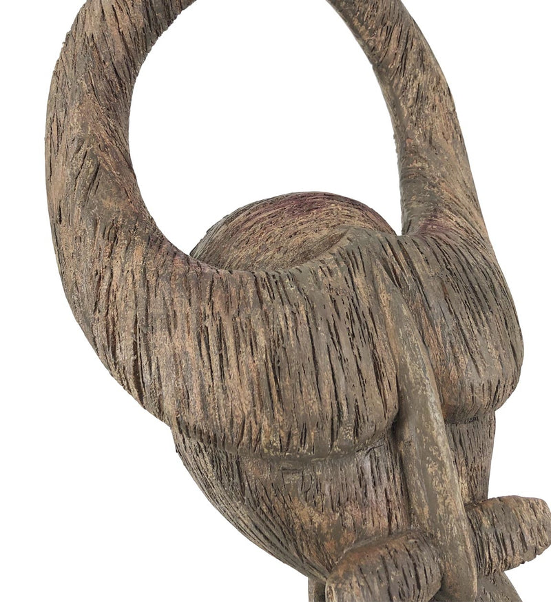 Decoratiune din lemn de albasia, Ethnic Viking Natural, L28xl35xH60 cm (2)