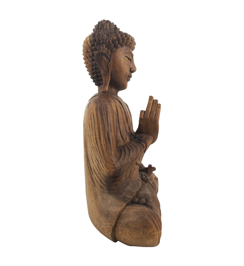 Decoratiune din lemn de suar Buddha Natural, L40xl20xH50 cm (2)