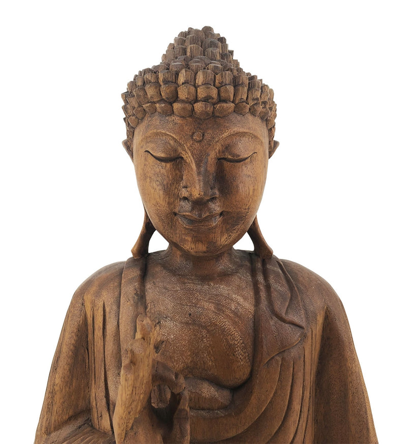 Decoratiune din lemn de suar Buddha Natural, L40xl20xH50 cm (3)