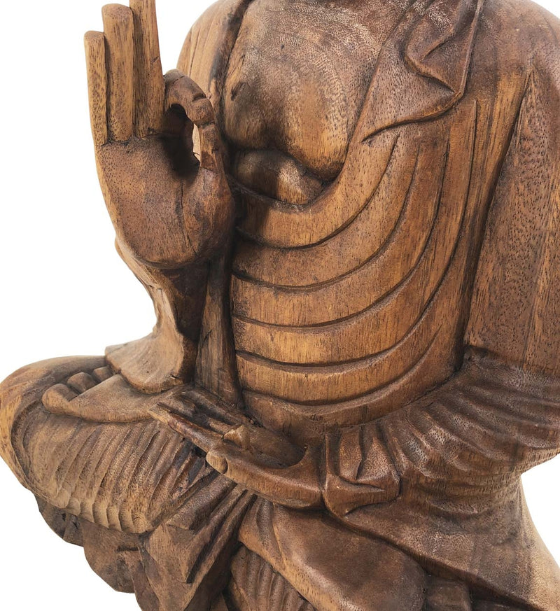 Decoratiune din lemn de suar Buddha Natural, L40xl20xH50 cm (4)