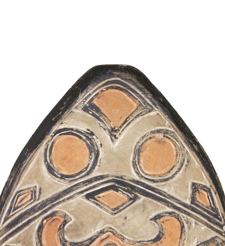 Decoratiune din lemn de tec Shield Figure Multicolor, L45xl15xH110 cm (2)