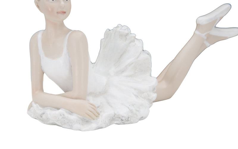Decoratiune din rasina Ballerina Layng Alb / Nude, l12xA7,5xH11 cm (6)