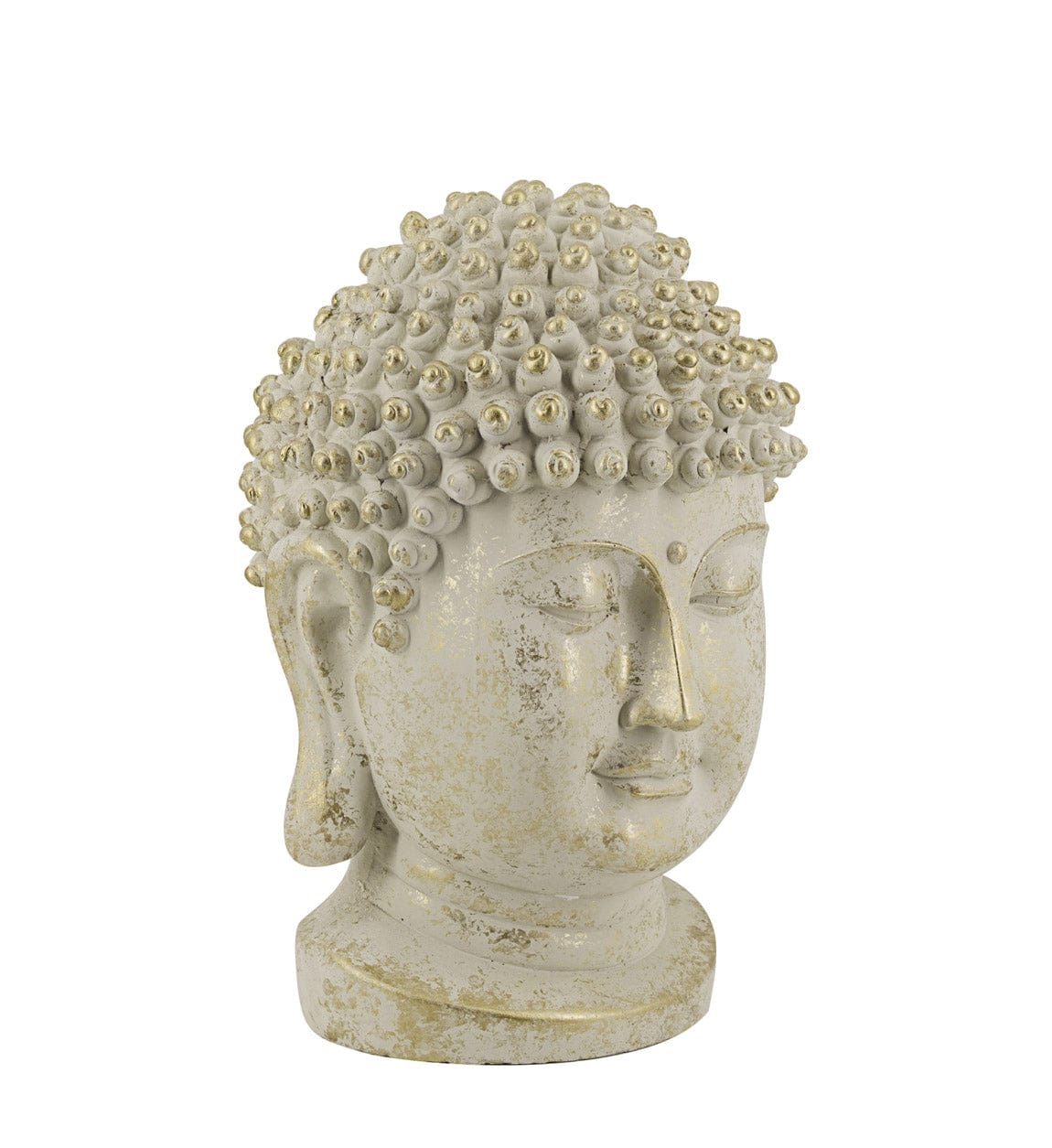 Decoratiune din rasina, Buddha Head Auriu, L35xl30xH50 cm
