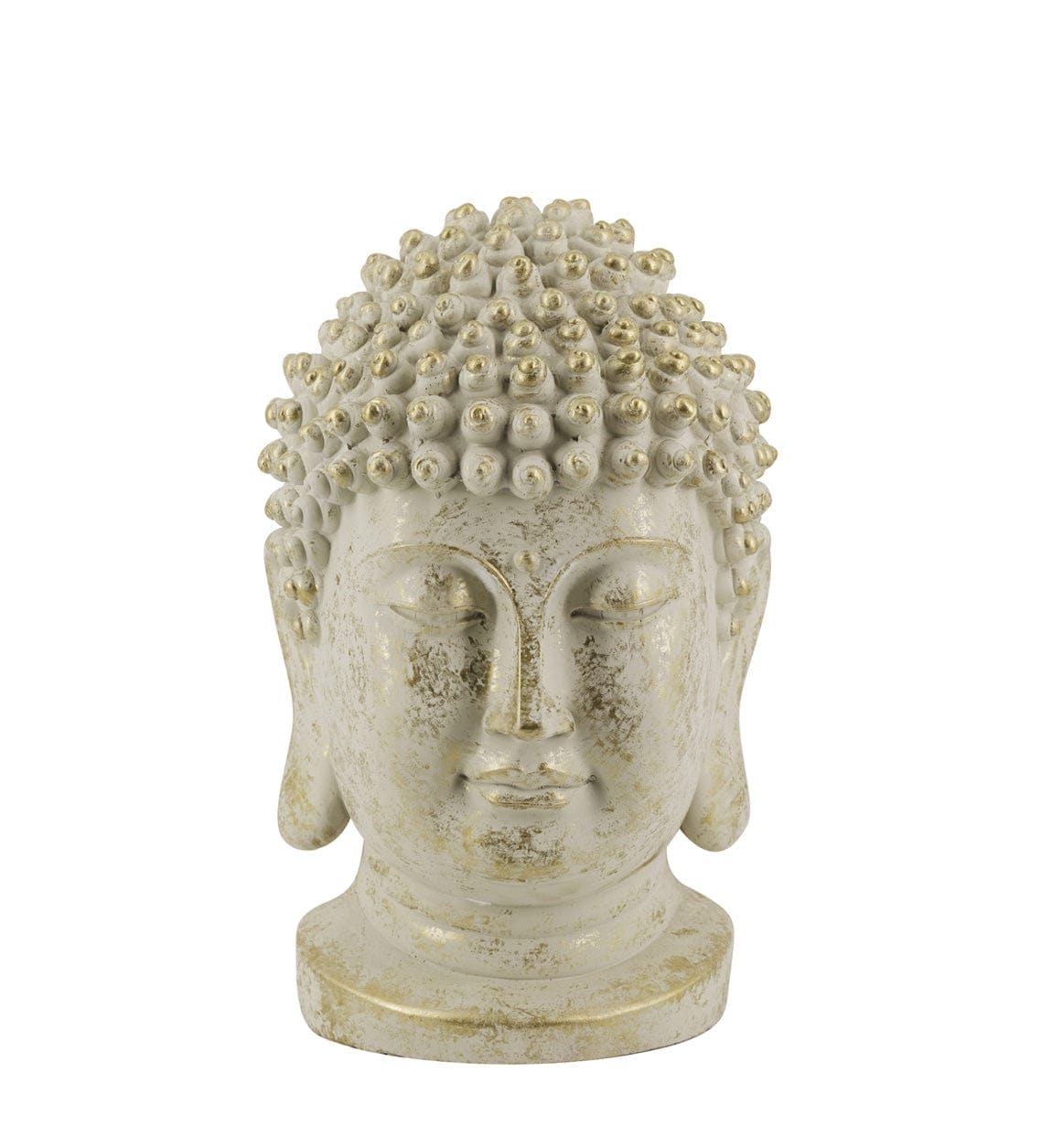 Decoratiune din rasina, Buddha Head Auriu, L35xl30xH50 cm (1)