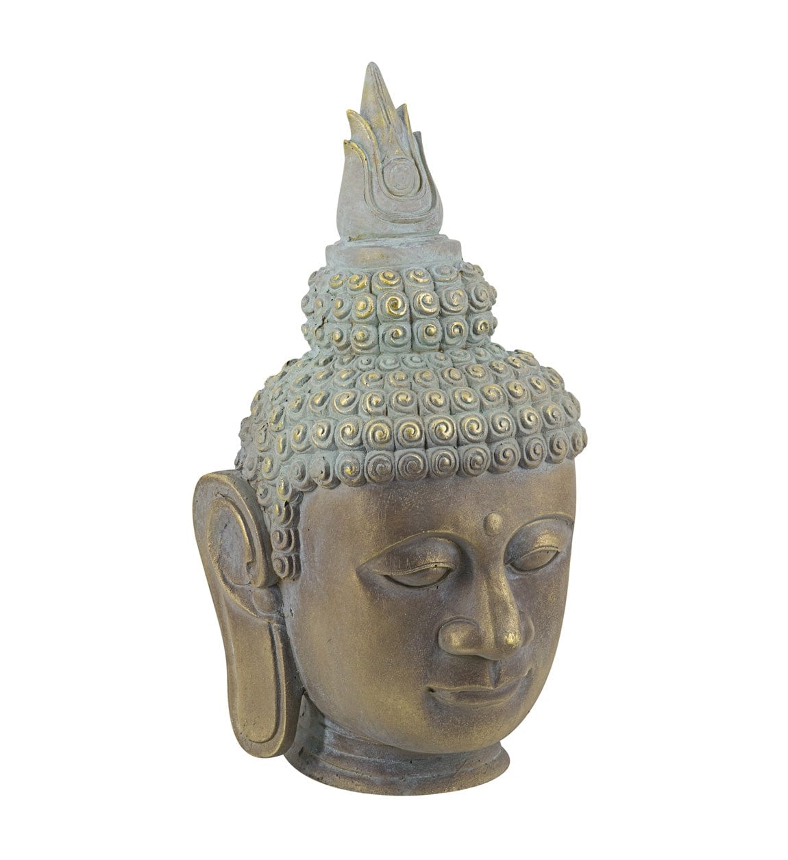 Decoratiune din rasina, Buddha Head Multicolor, L35xl35xH65 cm
