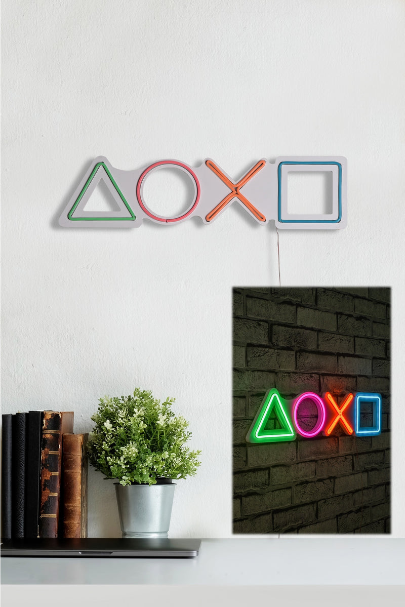 Decoratiune luminoasa de perete, LED Play Station Multicolor, l57xA2xH15 cm (1)
