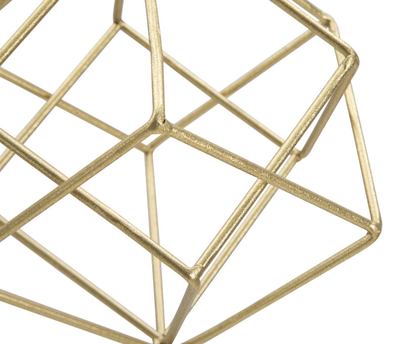 Decoratiune metalica, Abstract Cube Big Auriu / Alb, l16xA18xH52,5 cm (3)