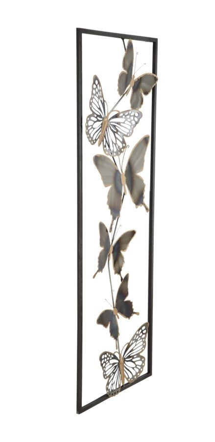 Decoratiune metalica de perete Butterflies Multicolor, l31xA2,5xH90 cm (2)