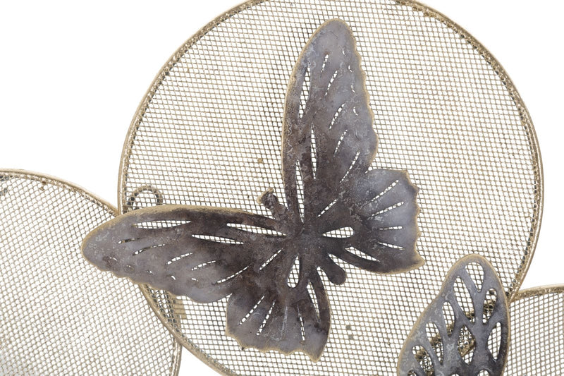 Decoratiune metalica de perete, Butterfly Multicolor, l66xA5xH38 cm (4)