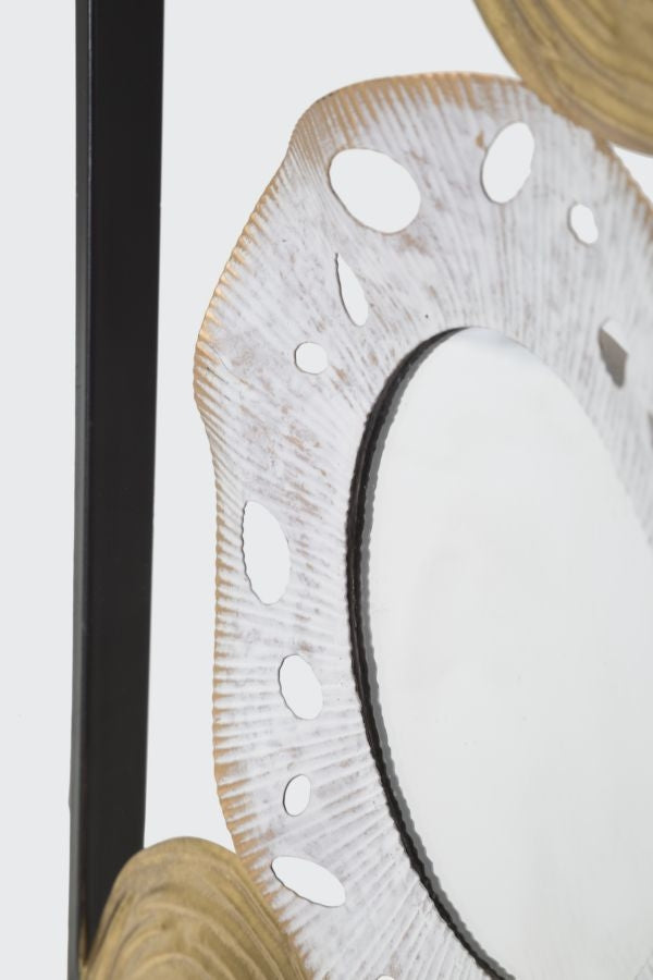 Decoratiune metalica de perete, cu oglinda, Gloty D Multicolor, l31xA3xH90 cm (2)