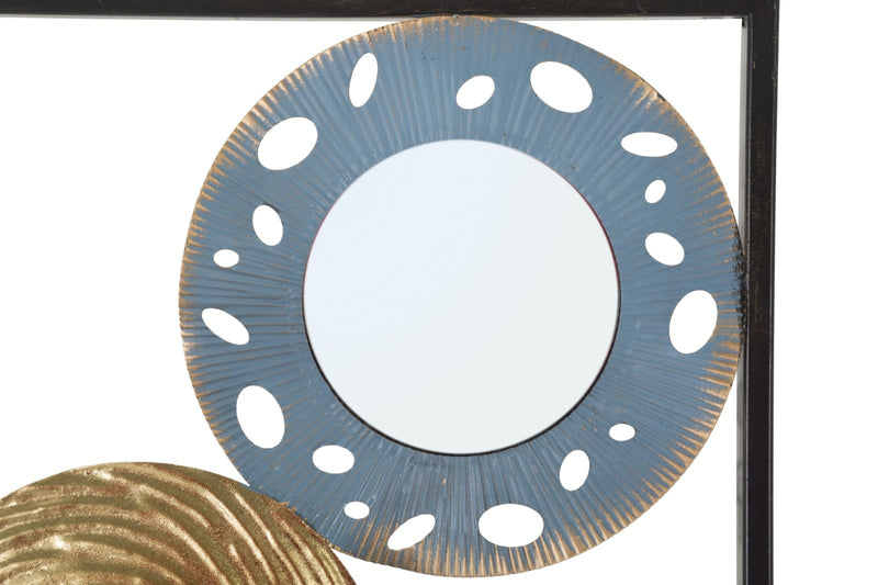 Decoratiune metalica de perete, cu oglinda, Gloty E Multicolor, l31xA3xH90 cm (2)