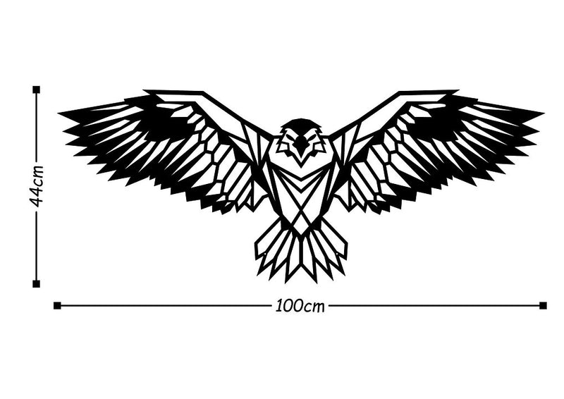 Decoratiune metalica de perete, Eagle 3 Negru, l100xA1,5xH44 cm (2)