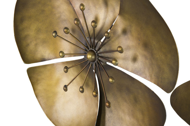 Decoratiune metalica de perete Flower A Auriu, l94xA6xH50 cm (3)